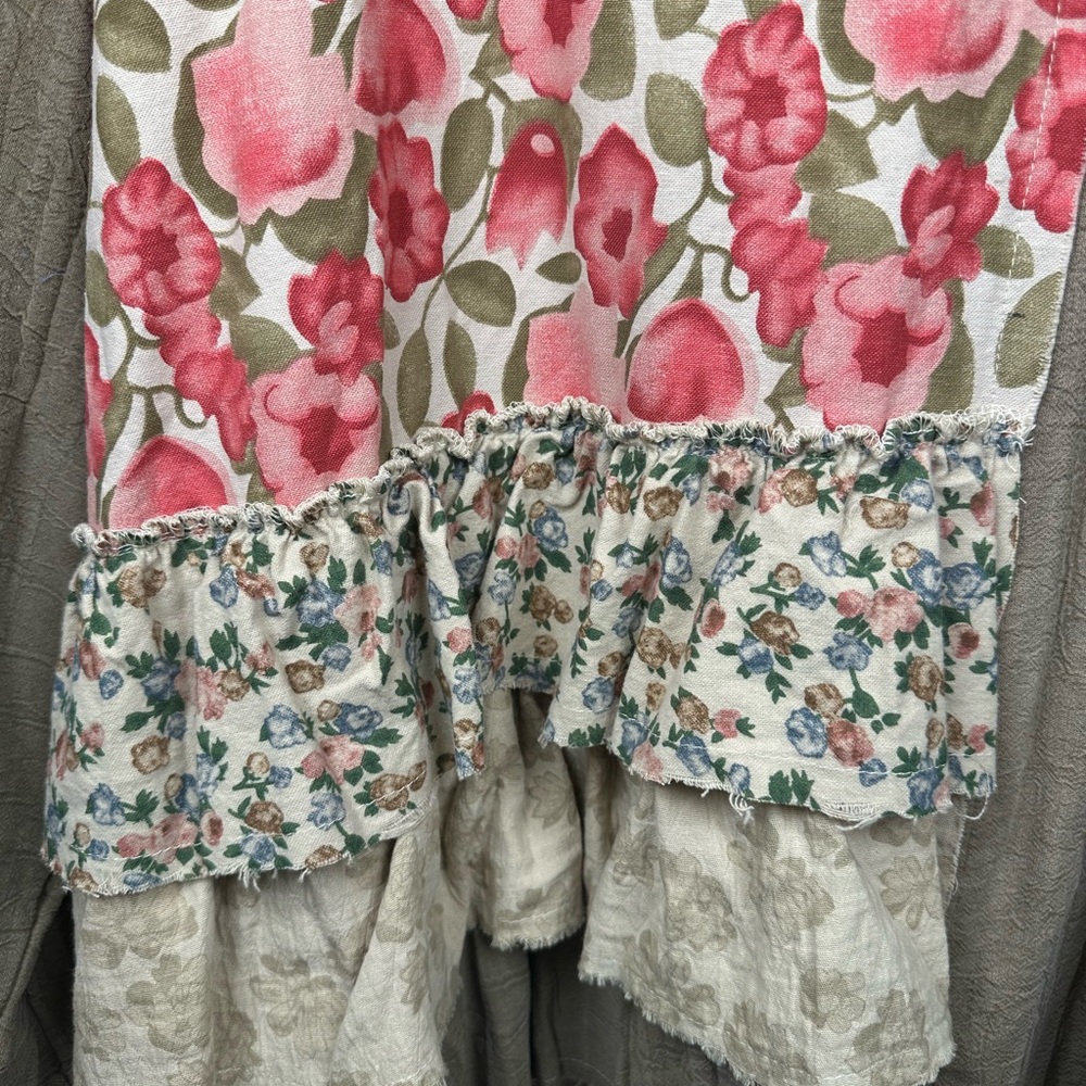 Pol Long Sleeve Patchwork Double Gauze Shirt Flor… - image 8